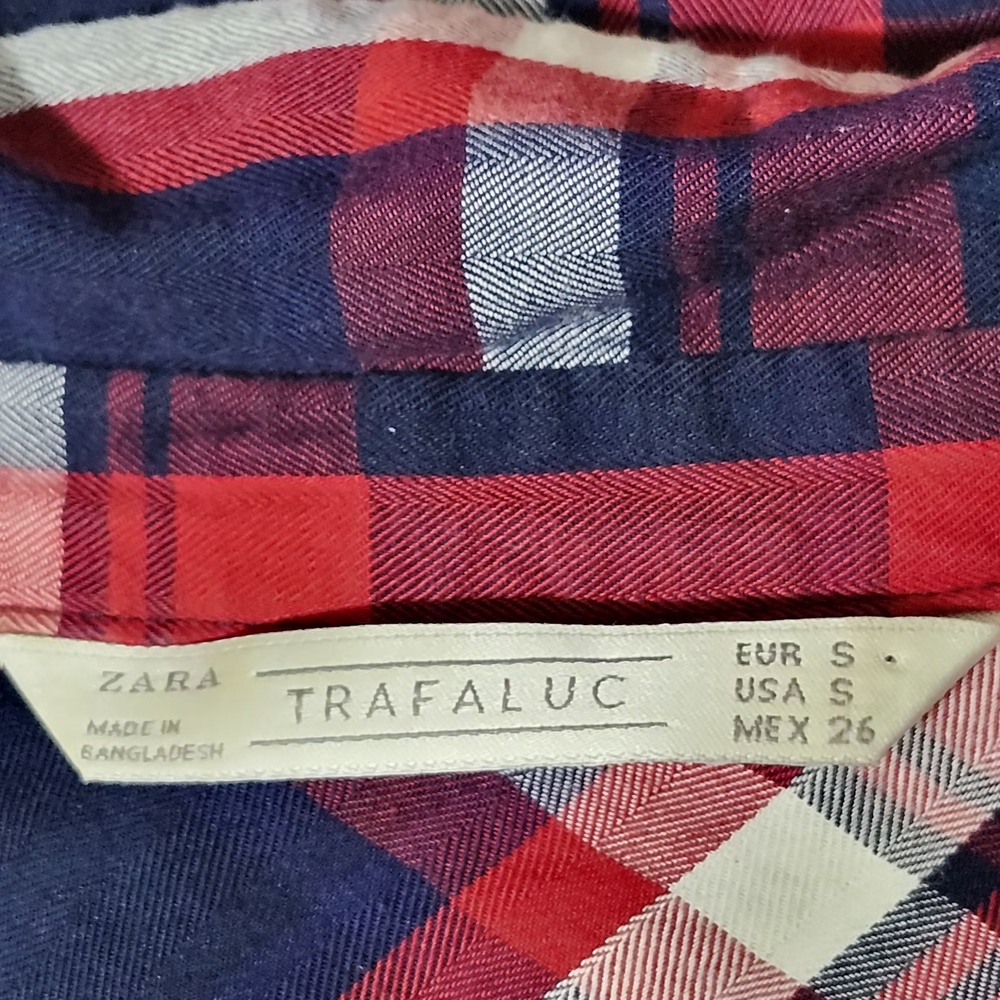 Zara Red and Blue Plaid Shirt - Picture 6 of 6